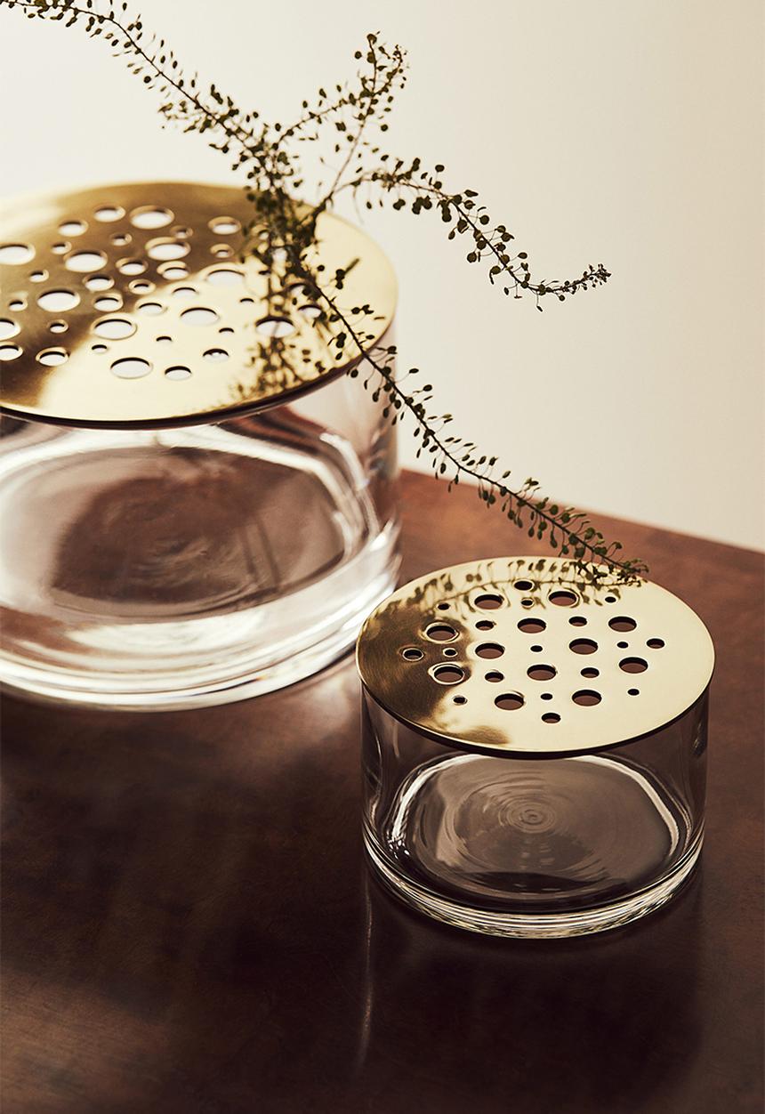 H&M - Glass ikebana vase - gold-coloured