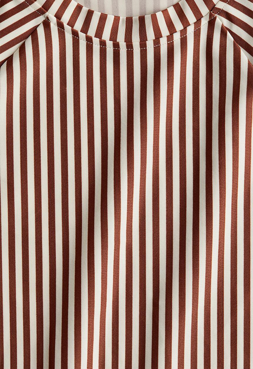 H&M - Upf 50 swim top - brown/white striped 