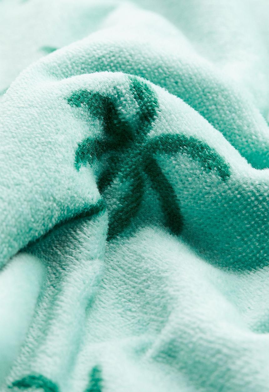 H&M - Poncho towel - turquoise palm trees