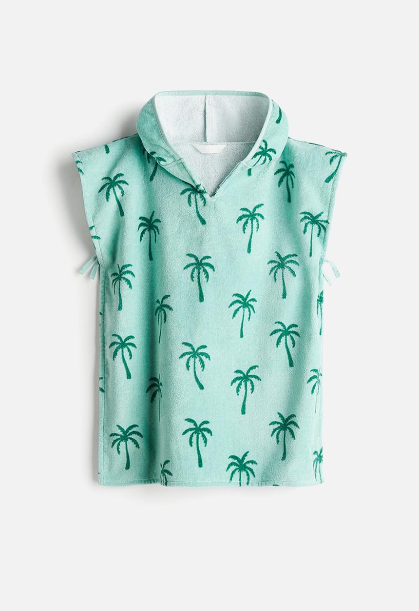 H&M - Poncho towel - turquoise palm trees