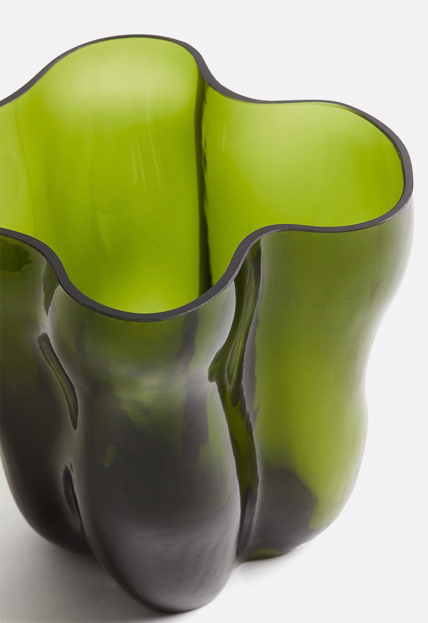 H&M - Large glass vase - green