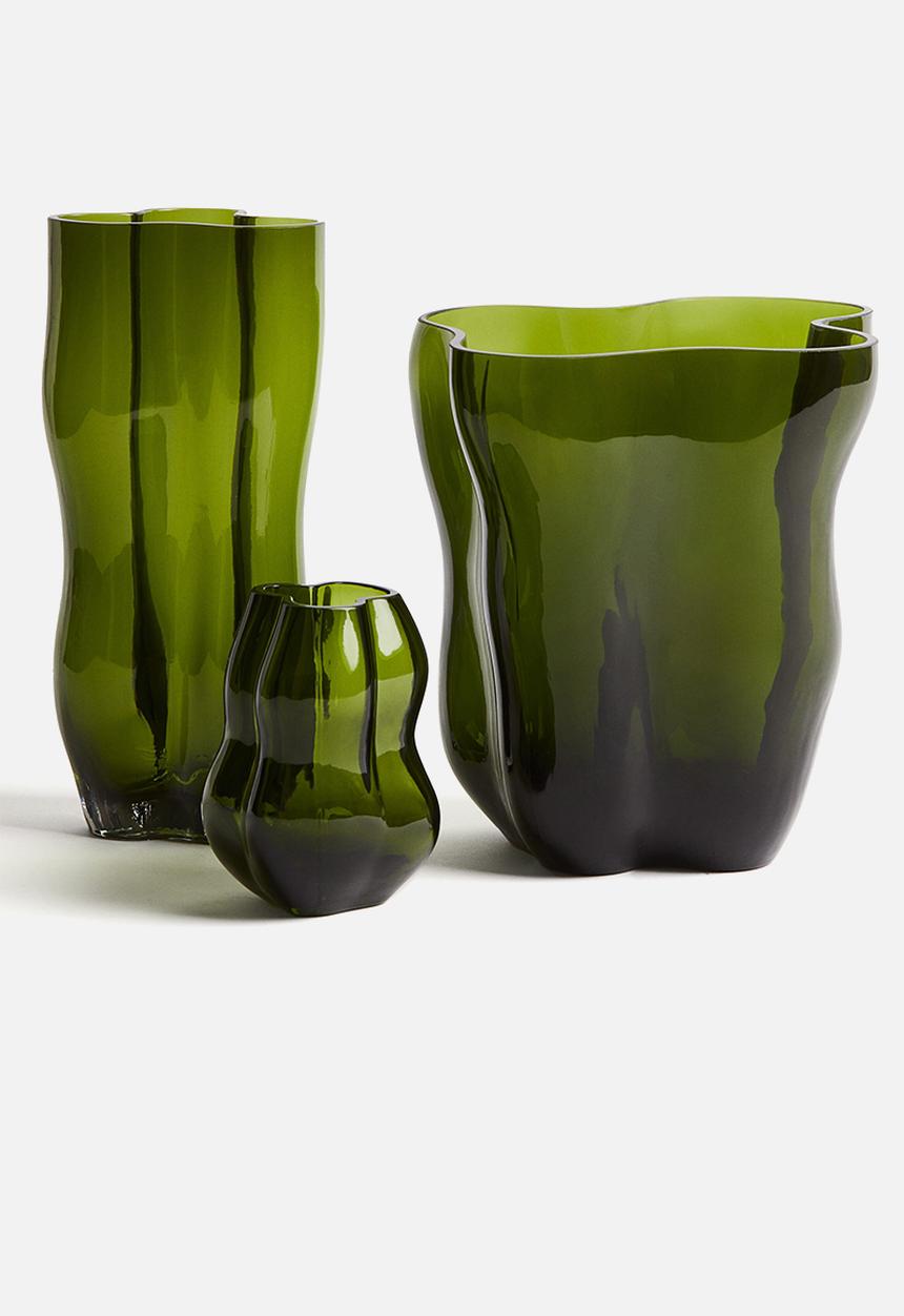 H&M - Large glass vase - green