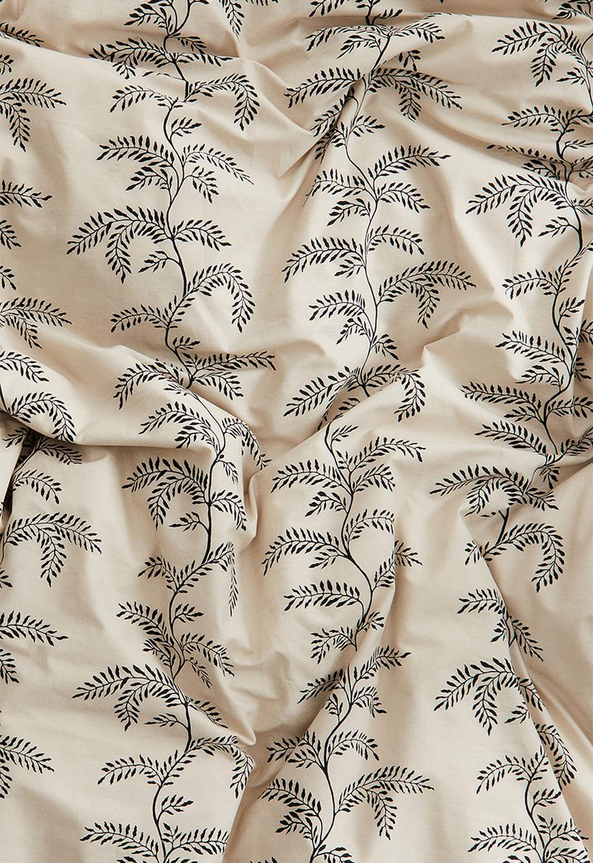 H&M - Patterned double/king duvet cover set - light beige/patterned 