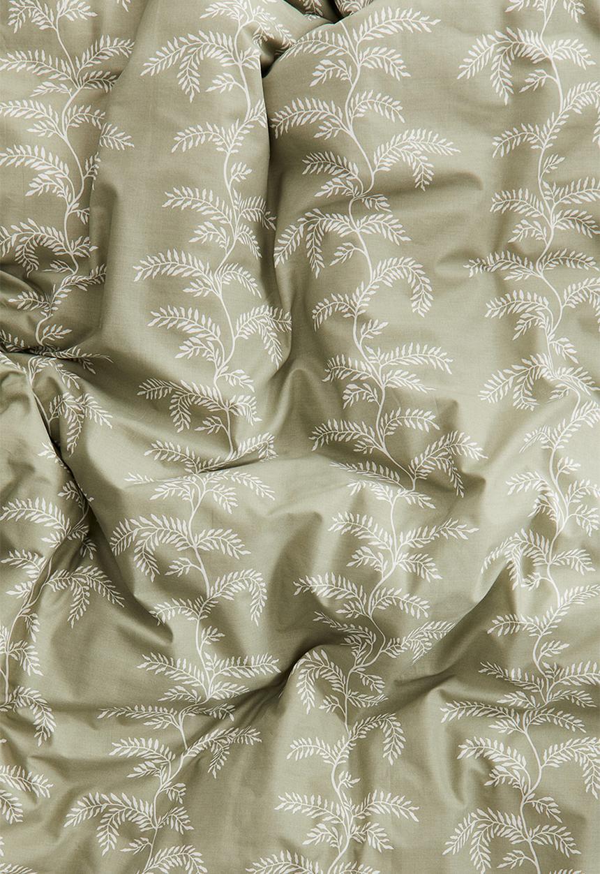 H&M - Patterned double/king duvet cover set - khaki green patterned