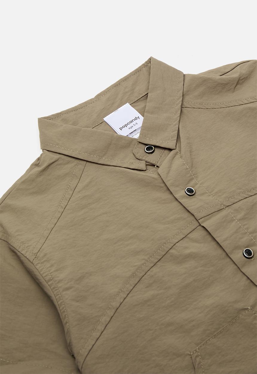 Pop Candy - Shirt & shorts set with lift-away pockets - mushroom brown
