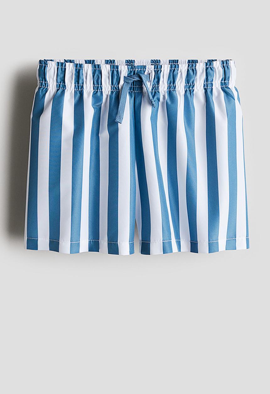 H&M - Printed swim shorts - blue/white striped