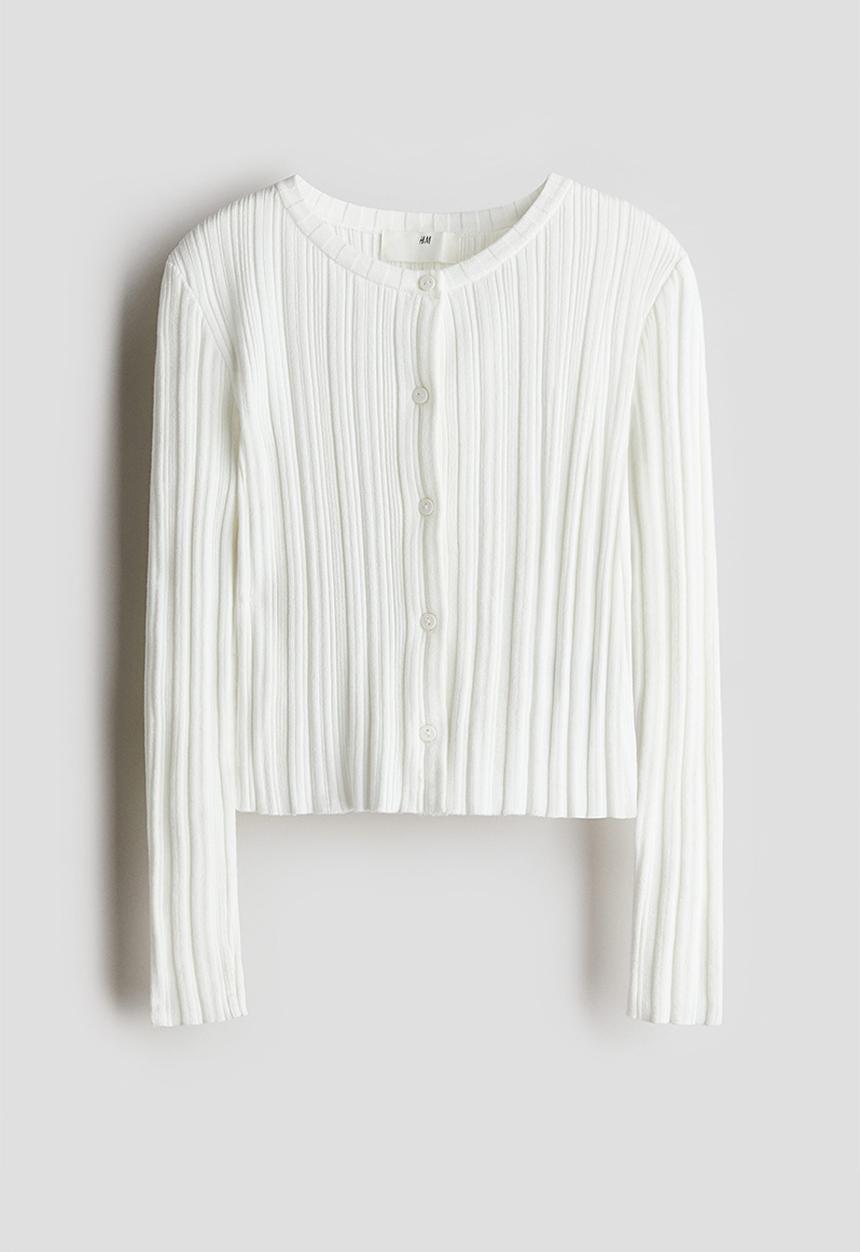 H&M - Rib-knit cardigan - white