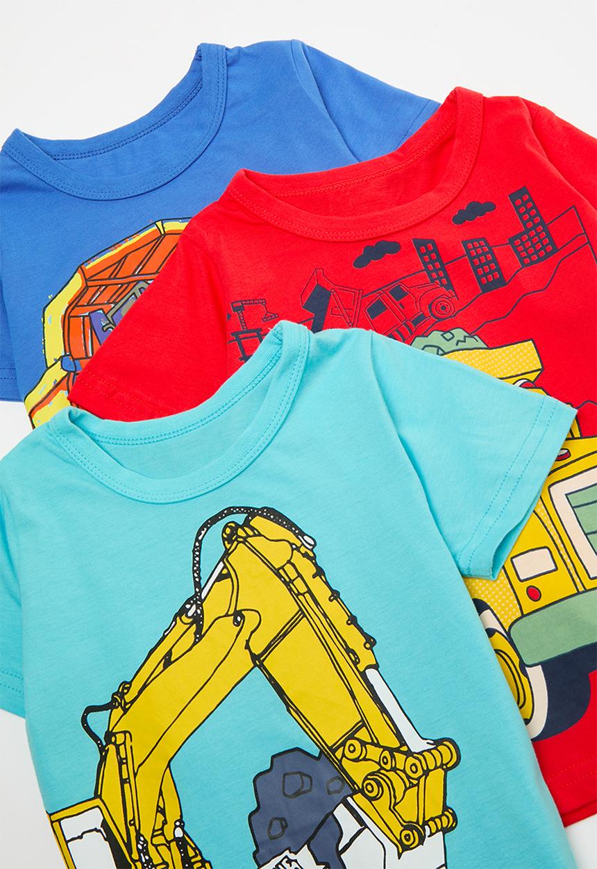 Pop Candy - 3 pack graphic tees - blue/aqua/red/multi
