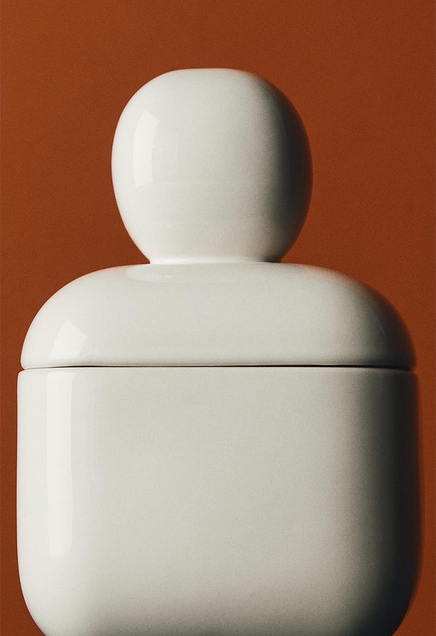 H&M - Small stoneware box with a lid - white