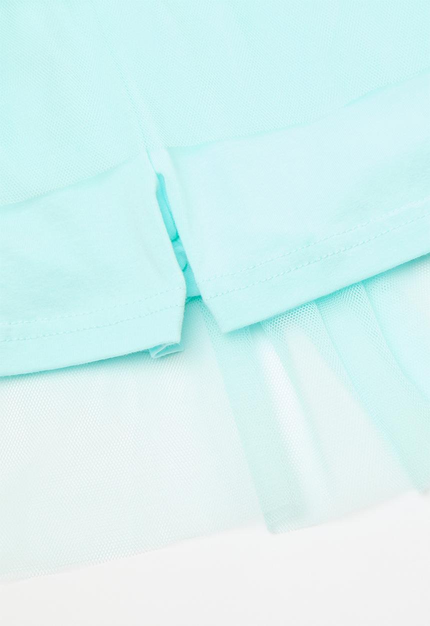 Pop Candy - Placement print tee with full gather tulle skirt - blue