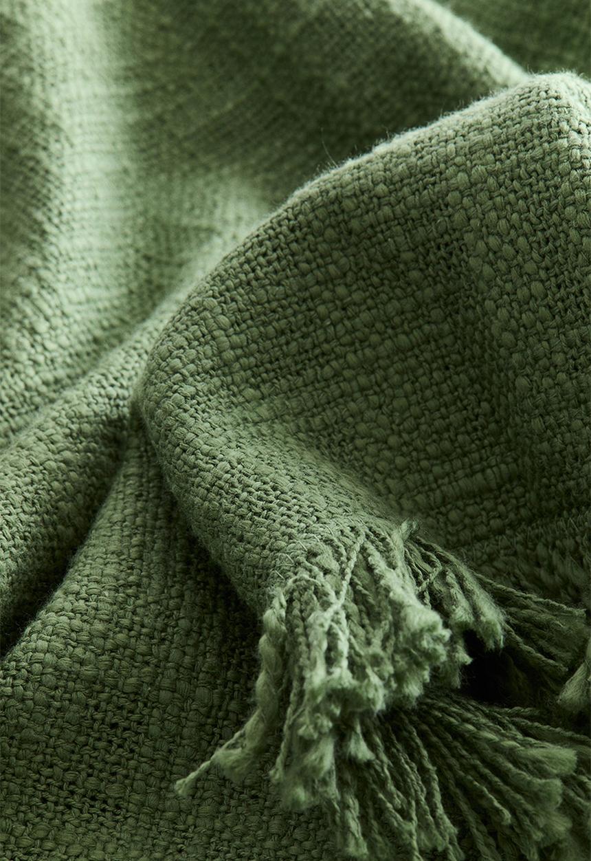 H&M - Slub weave cushion cover - dusty green