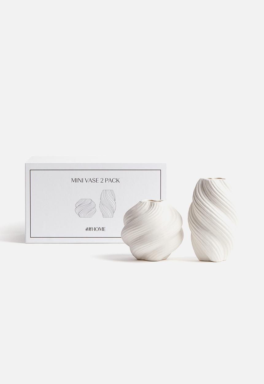 H&M - 2 pack mini stoneware vases - white