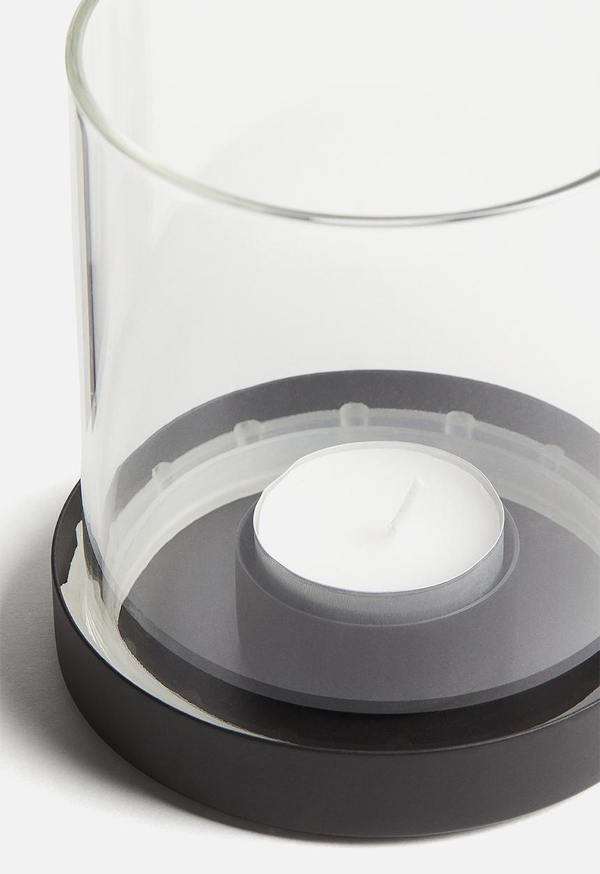 H&M - Glass tealight holder - black