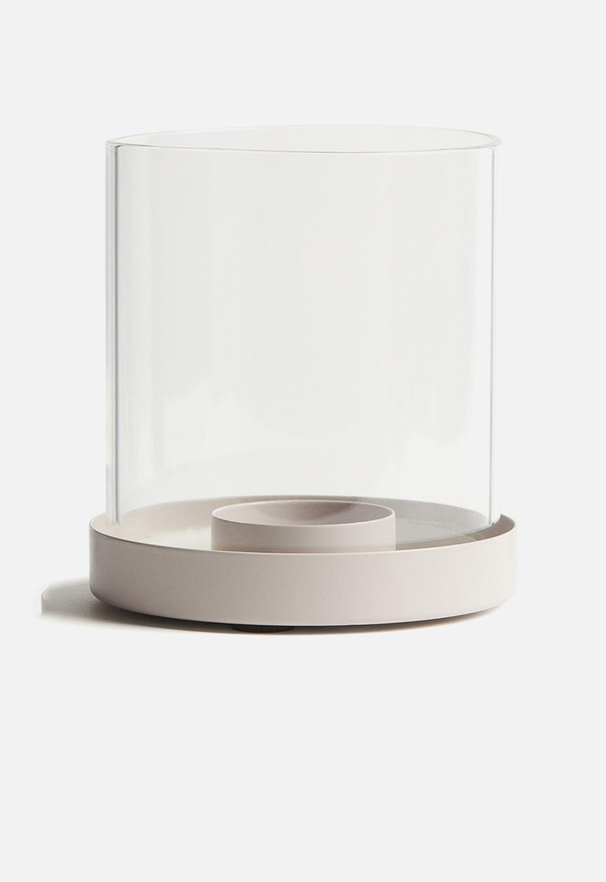 H&M - Glass tealight holder - grey