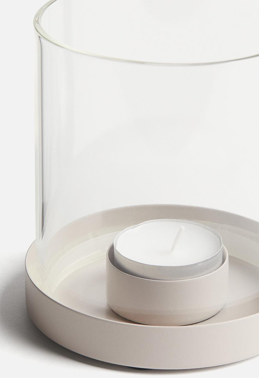 H&M - Glass tealight holder - grey