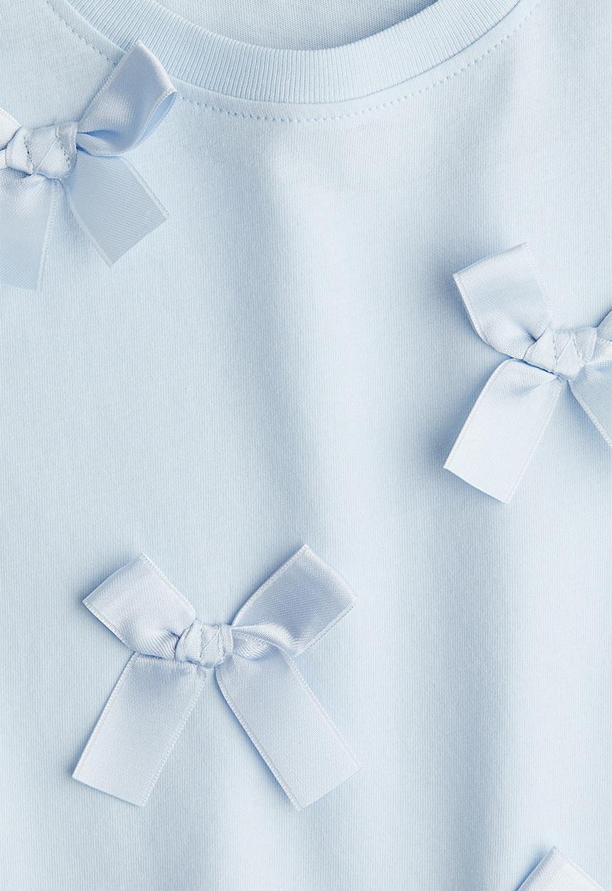 H&M - Motif-detail t-shirt - light blue bows