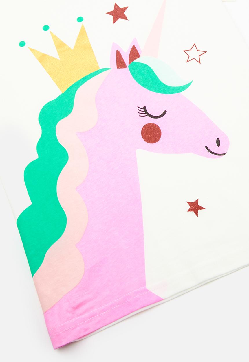 Pop Candy - Graphic print tee with flared leggings - cream/pony/stripes