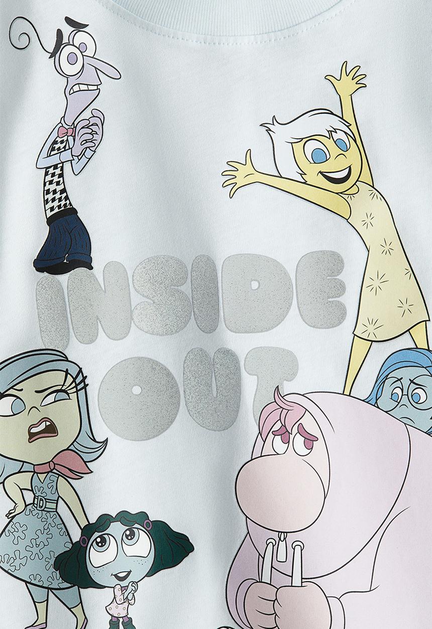 H&M - Print-motif cotton t-shirt - light blue inside out