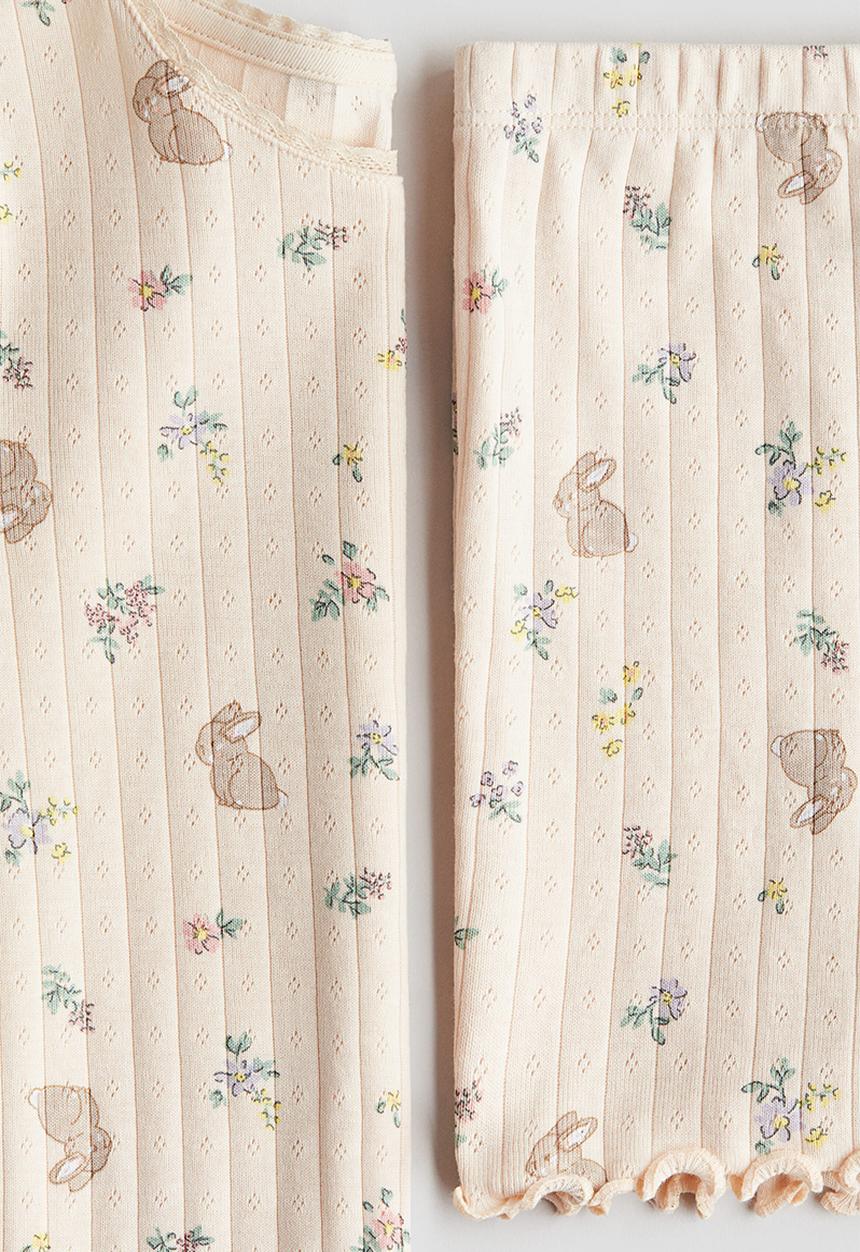H&M - Printed pyjamas - light beige bunnies