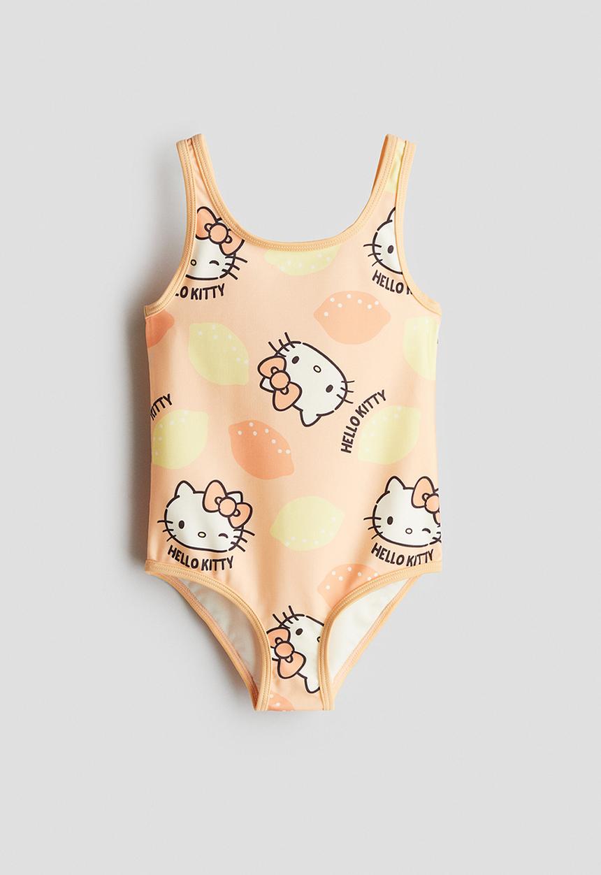 H&M - Printed swimsuit -  orange hello kitty