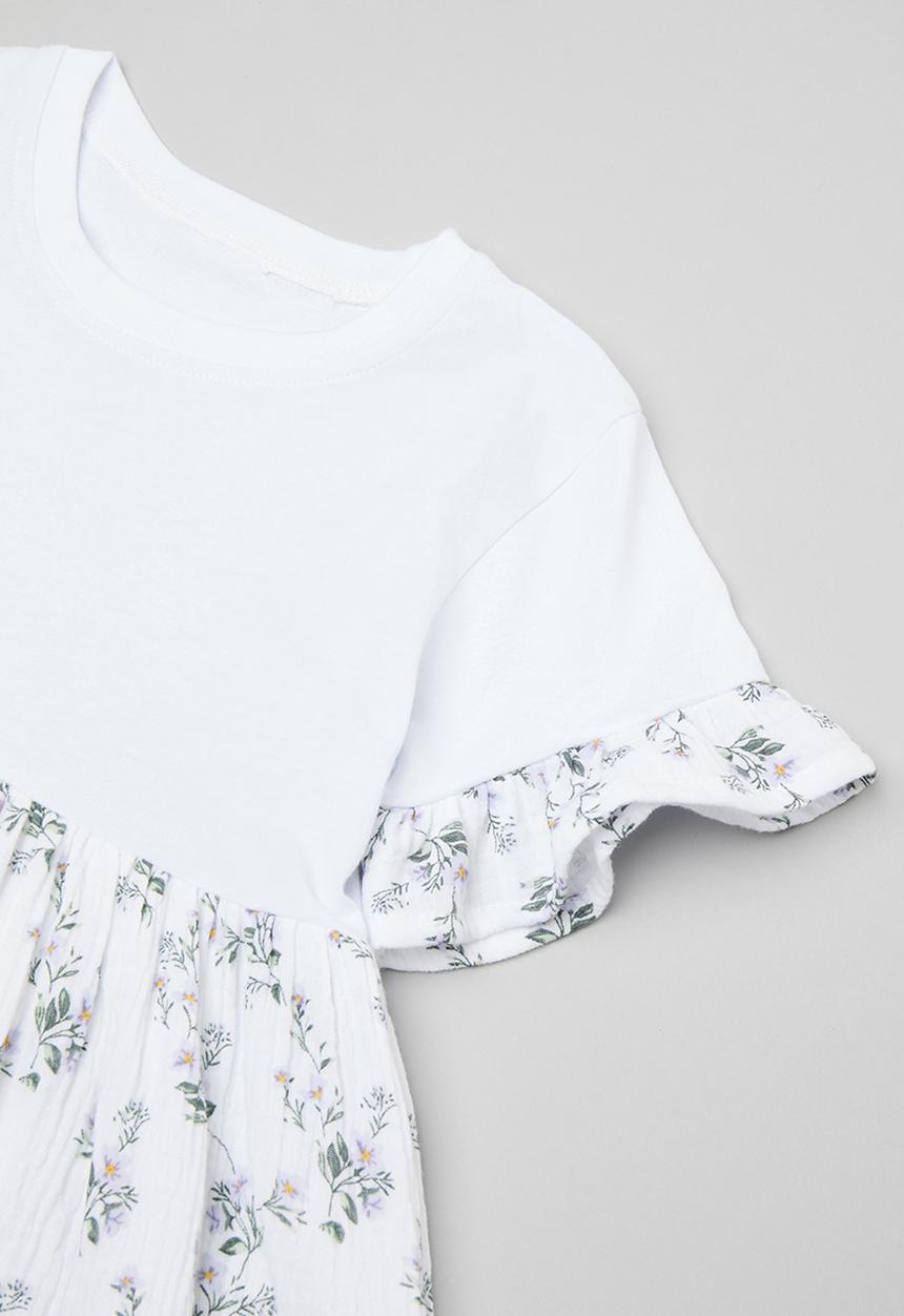 Pop Candy - Short dress with leggings - white/floral aop