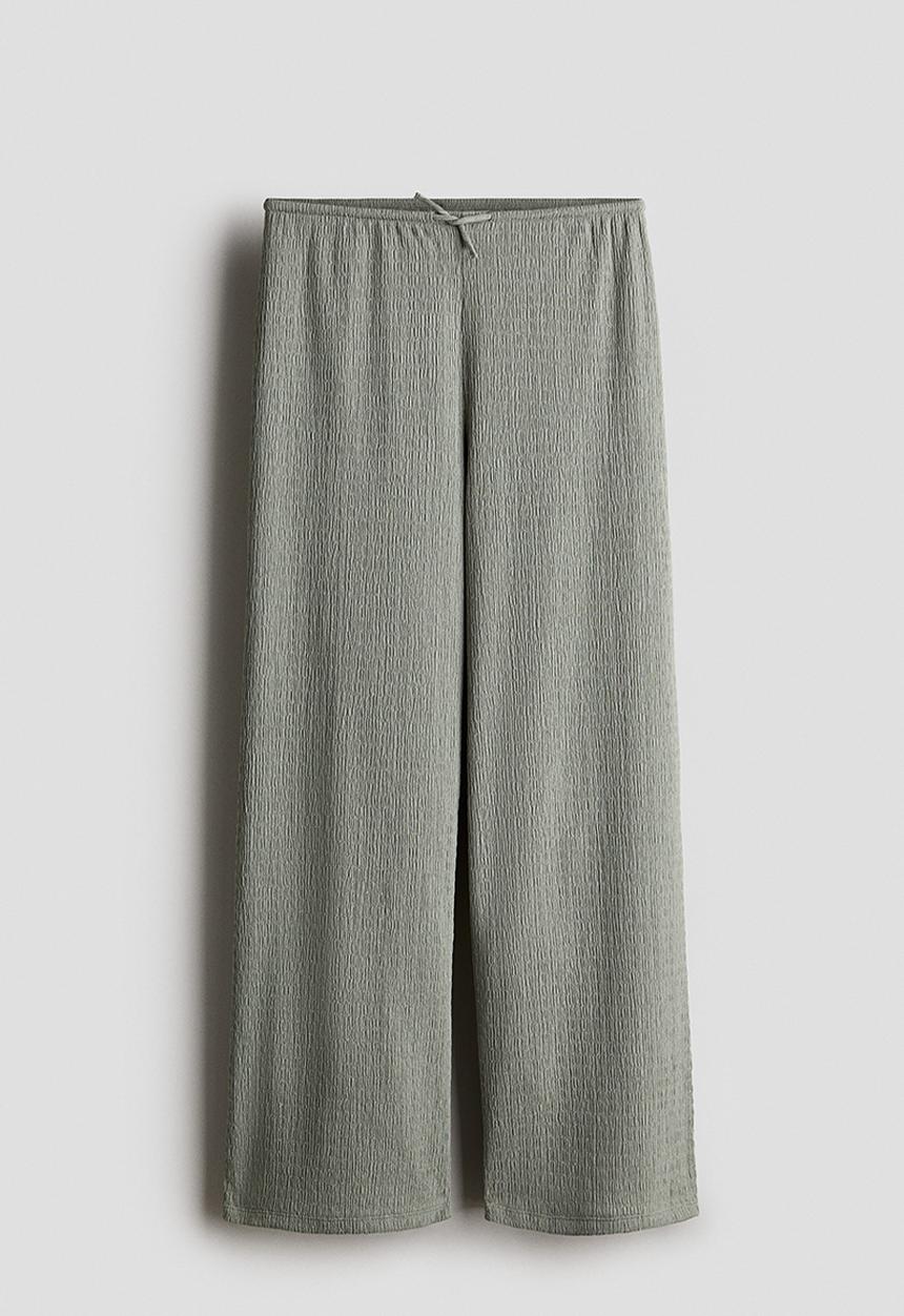 H&M - Textured jersey trousers - khak green