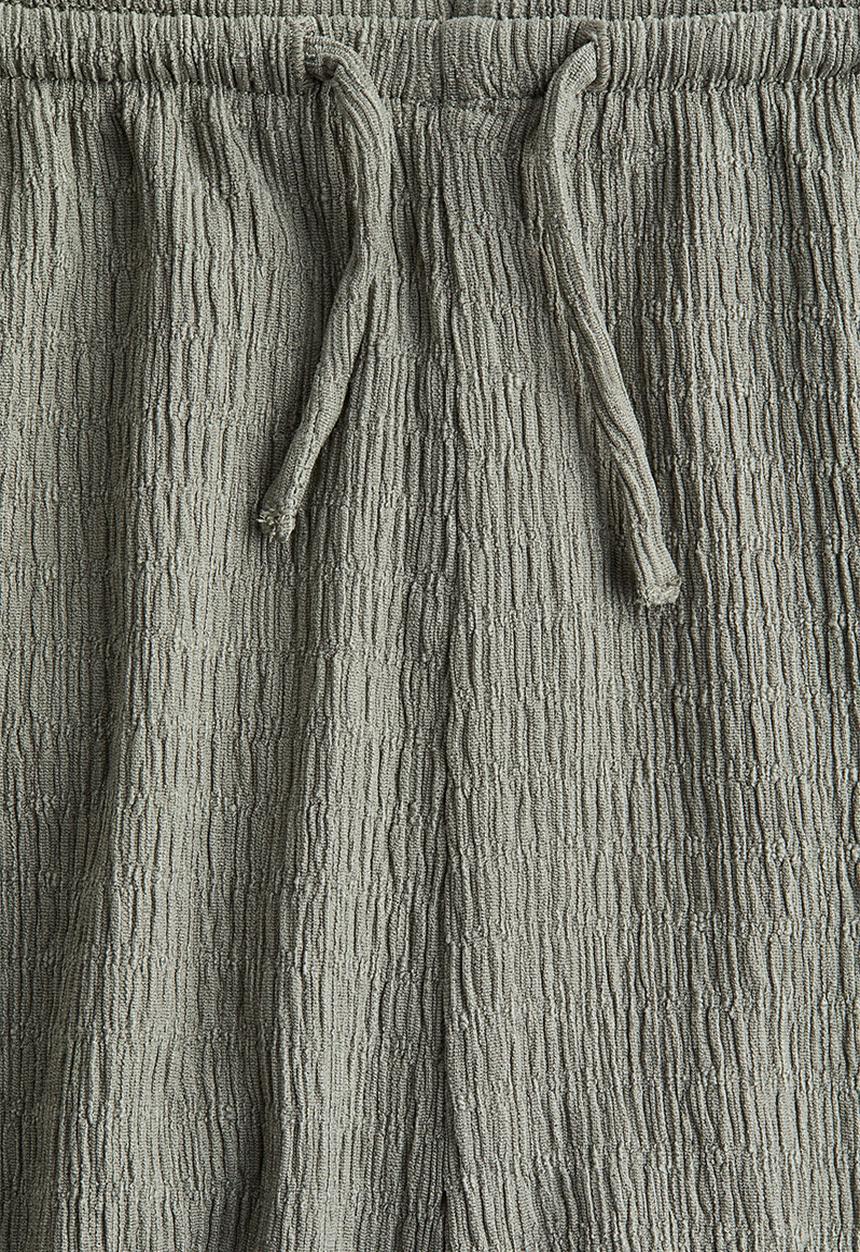 H&M - Textured jersey trousers - khak green
