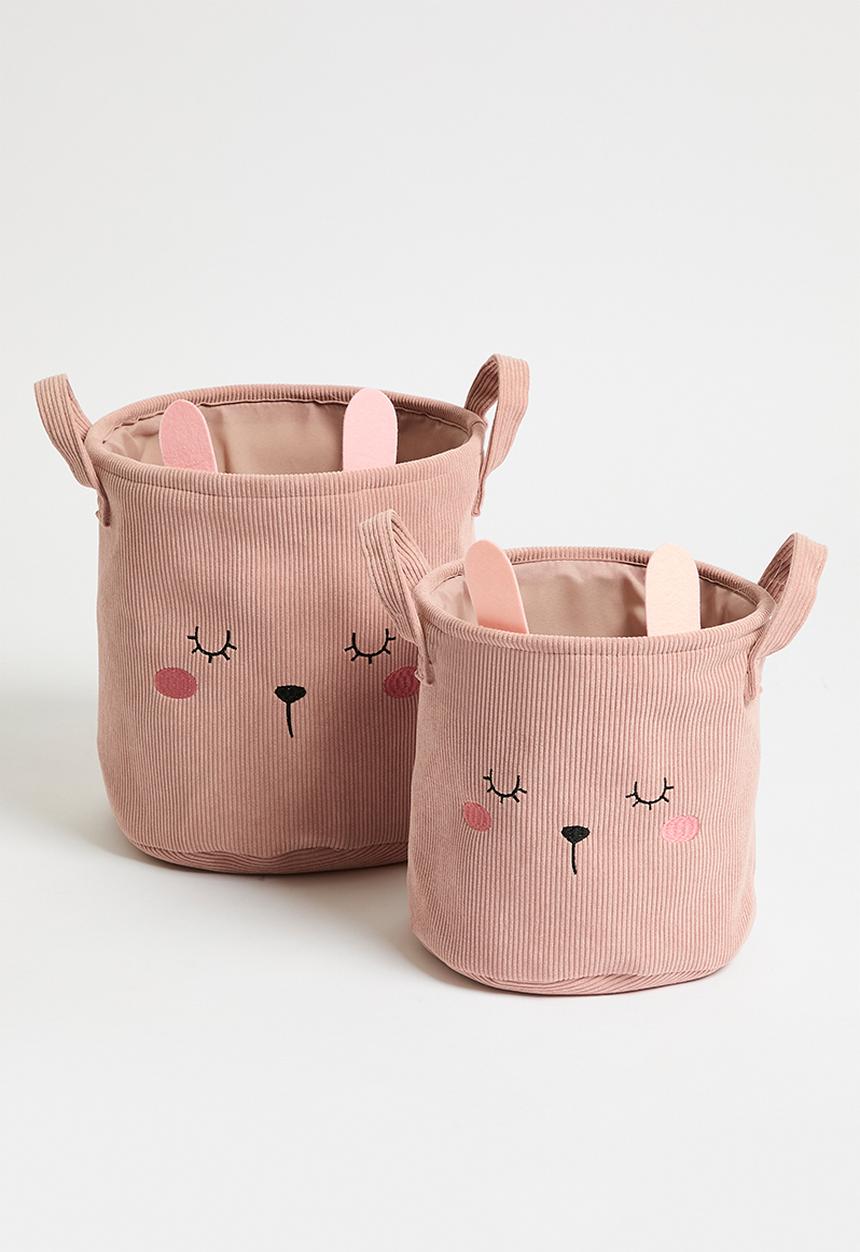 H&S - Cat storage basket set of 2 - Pink