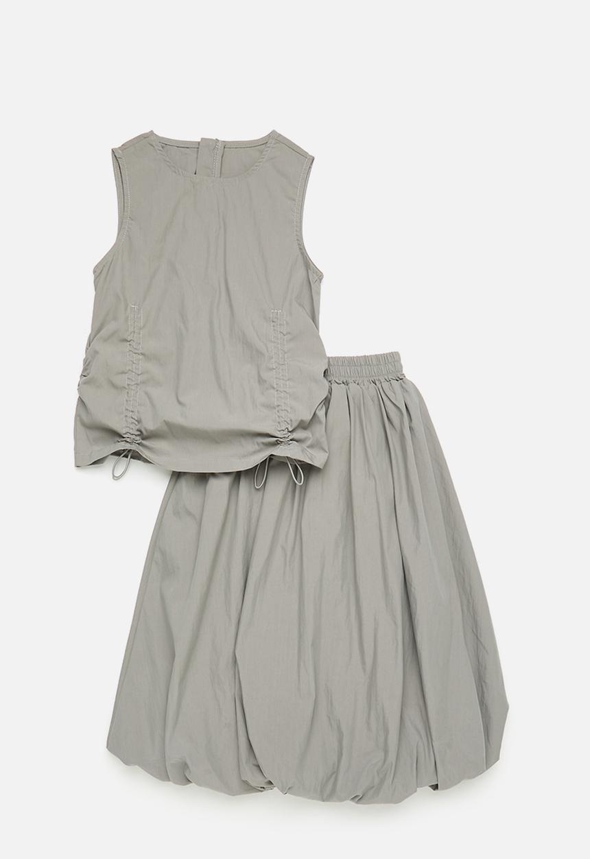 Pop Candy - Draw cord top & bubble skirt - silver chalice