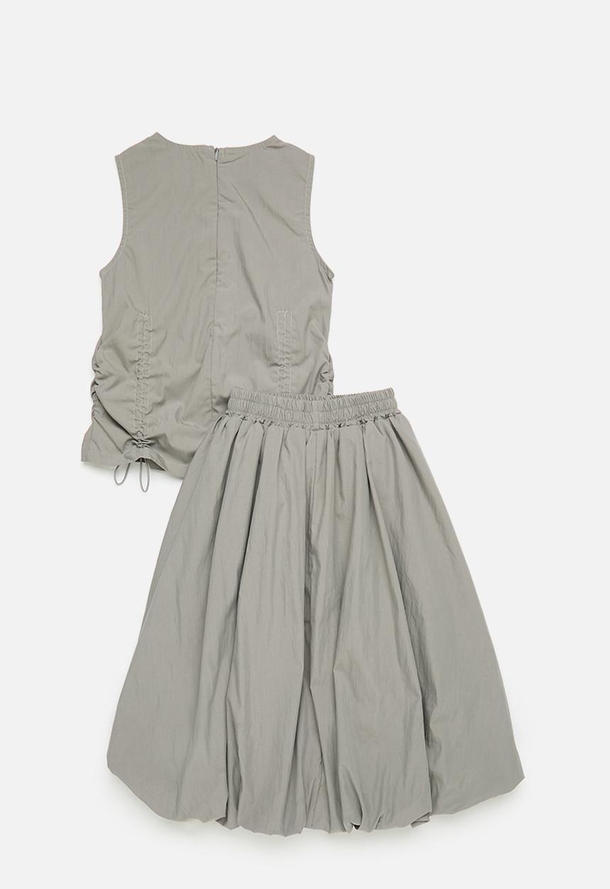 Pop Candy - Draw cord top & bubble skirt - silver chalice