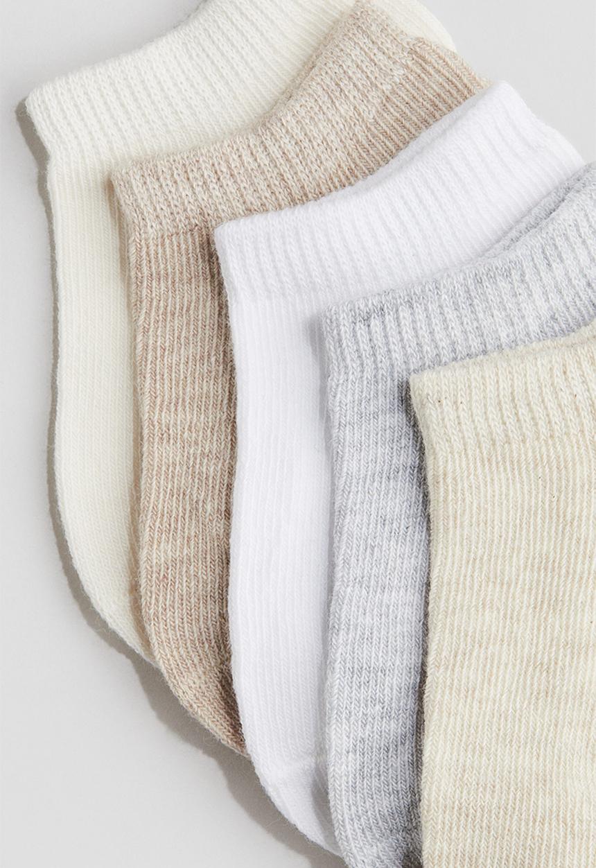 H&M - 5-Pack trainer socks - light grey/white
