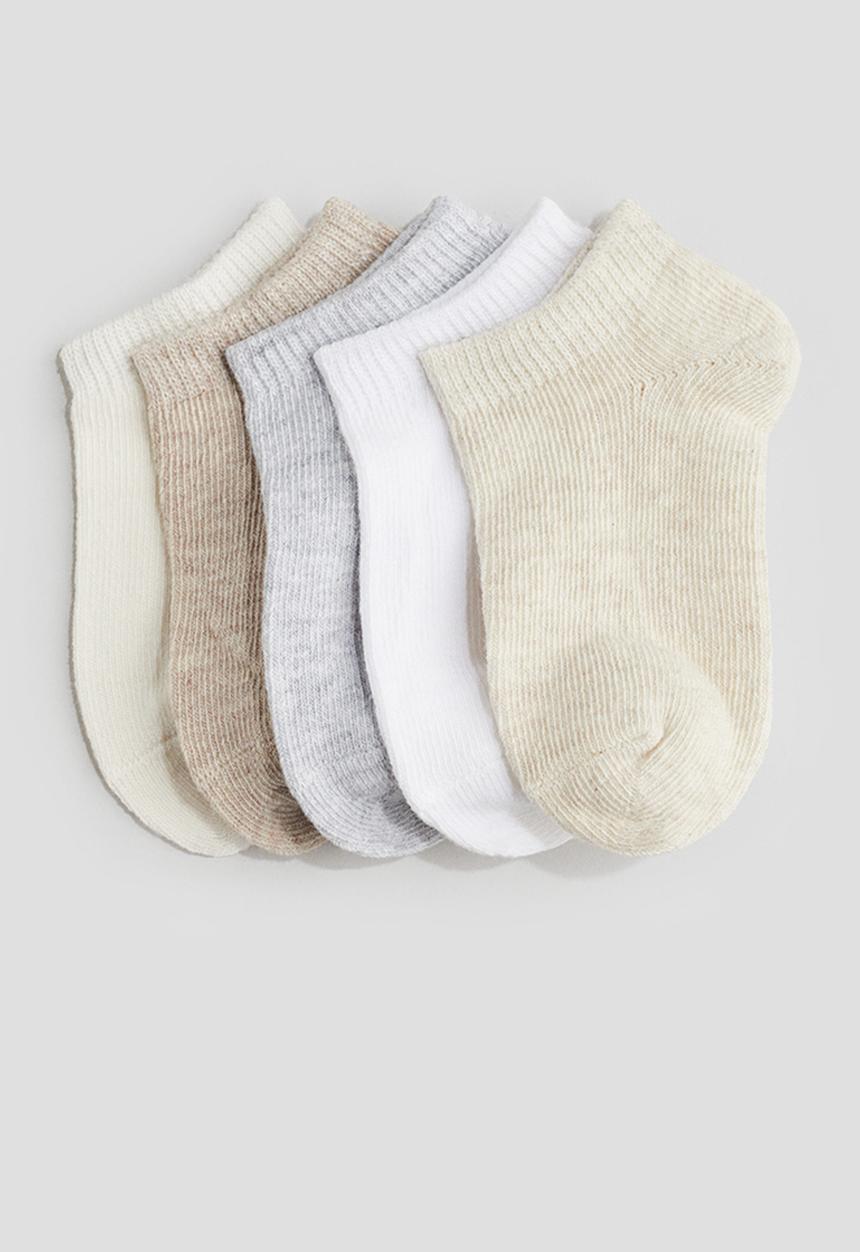 H&M - 5-Pack trainer socks - light grey/white
