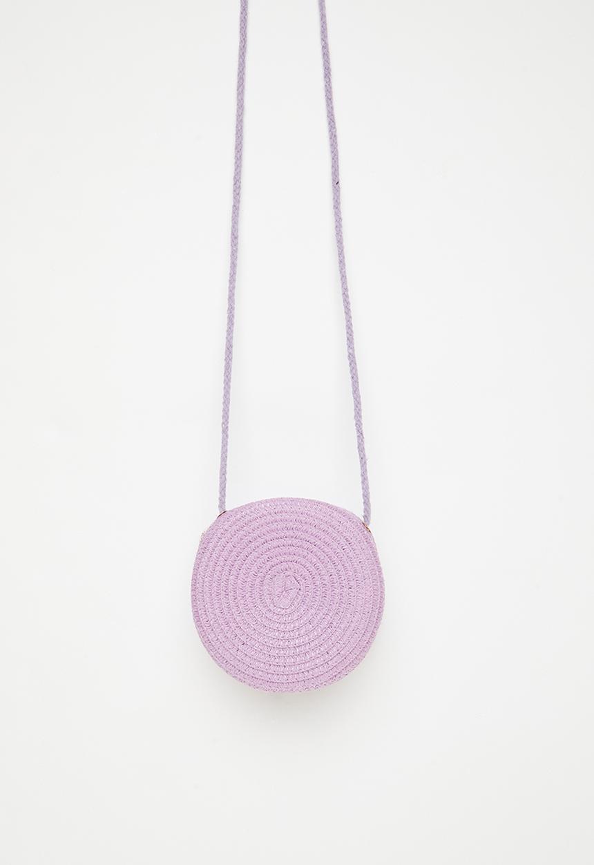 Pop Candy - Straw canteen bag with flower & shroom feature - purple