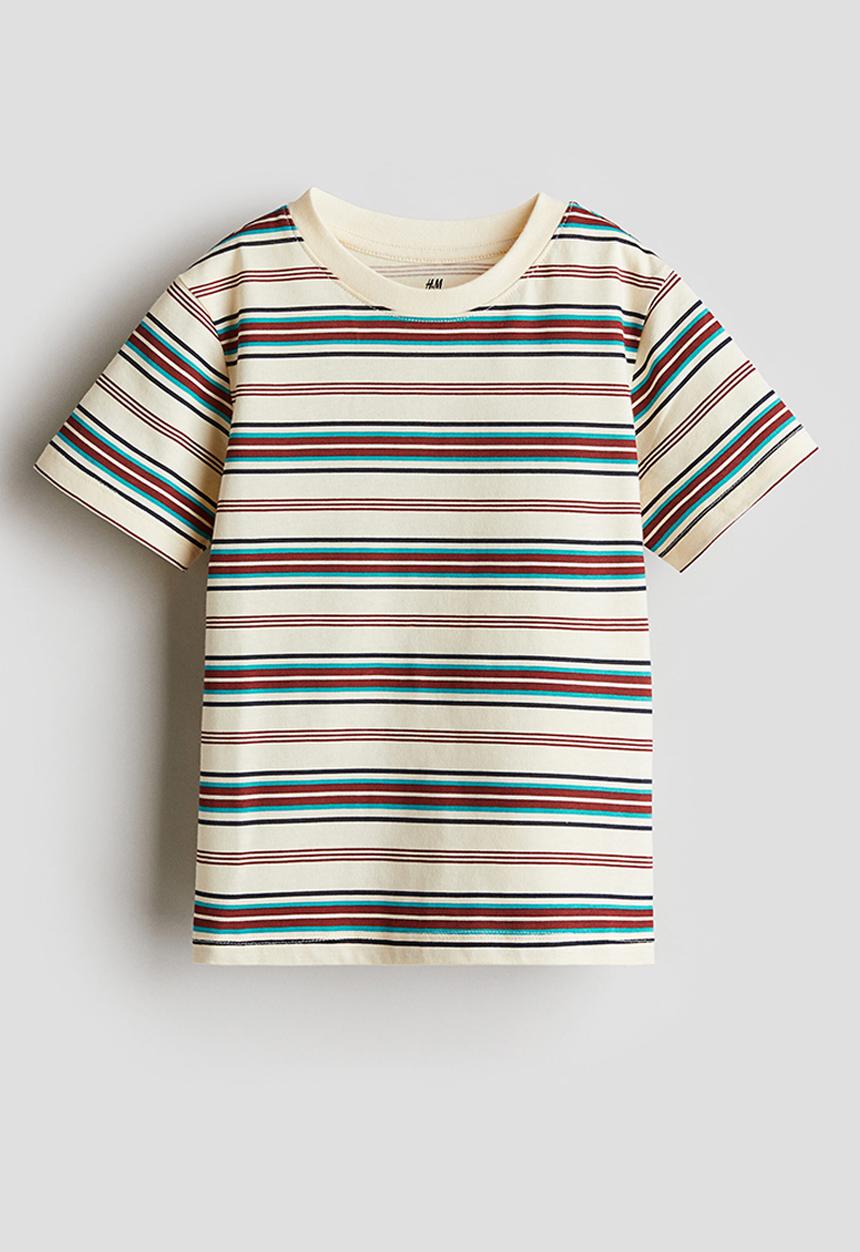 H&M - Printed T-shirt - light yellow/striped 