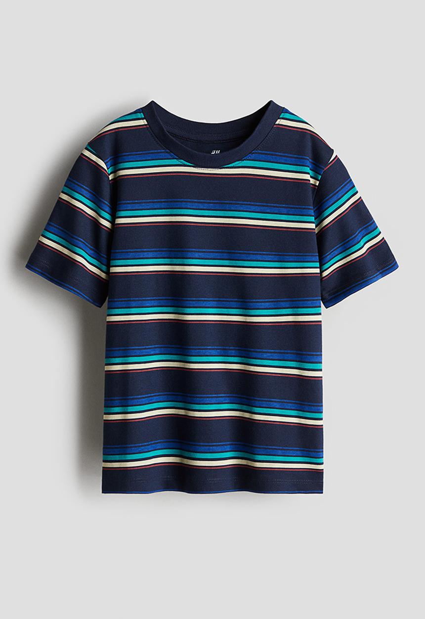 H&M - Printed T-shirt - navy blue/striped