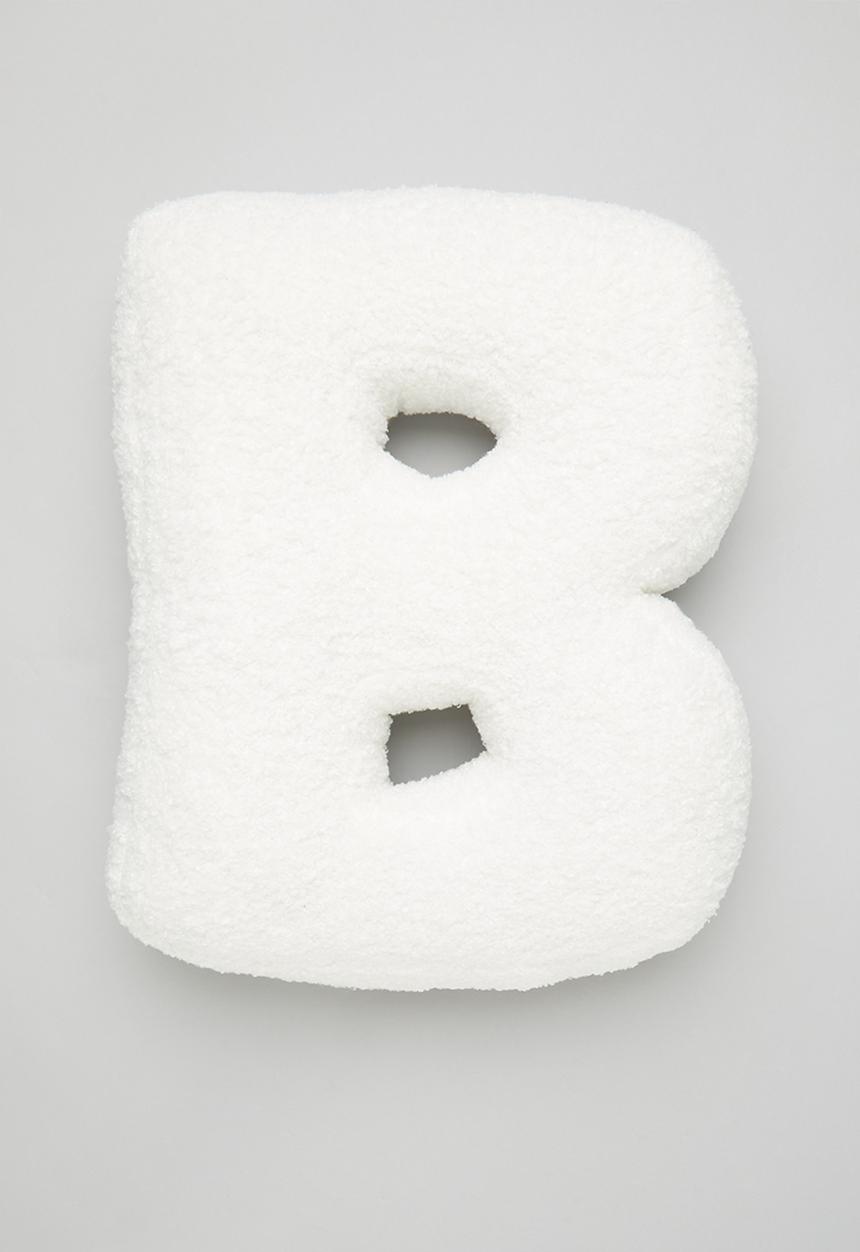 Pop Candy - B plush pillow - white