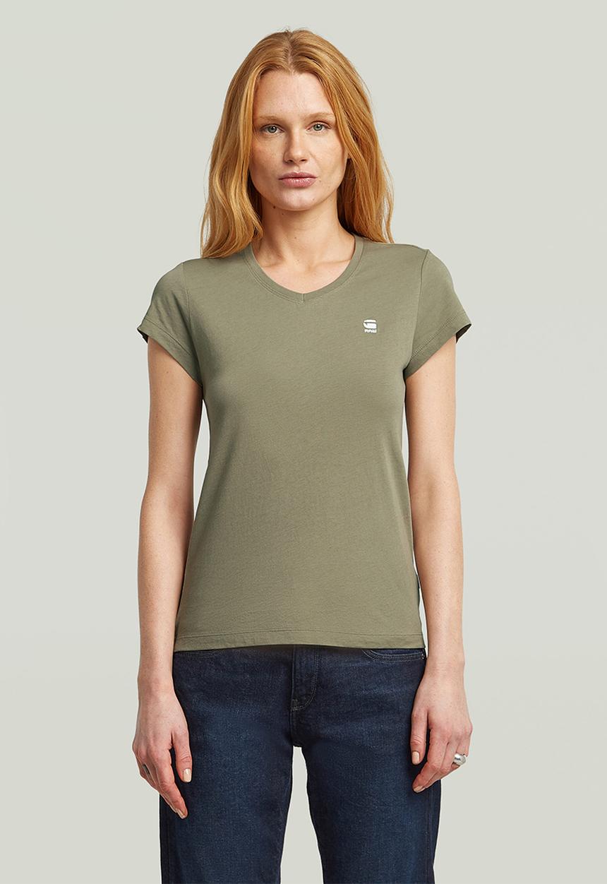 G-STAR - Eyben Slim V-Neck Top 2.0 Wmn - Shamrock