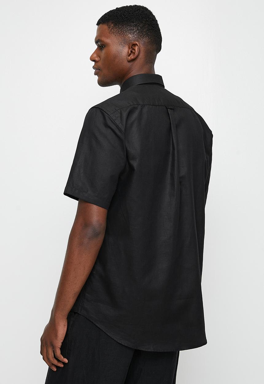 Ben Sherman - Cotton Linen Shirt S/S - Black