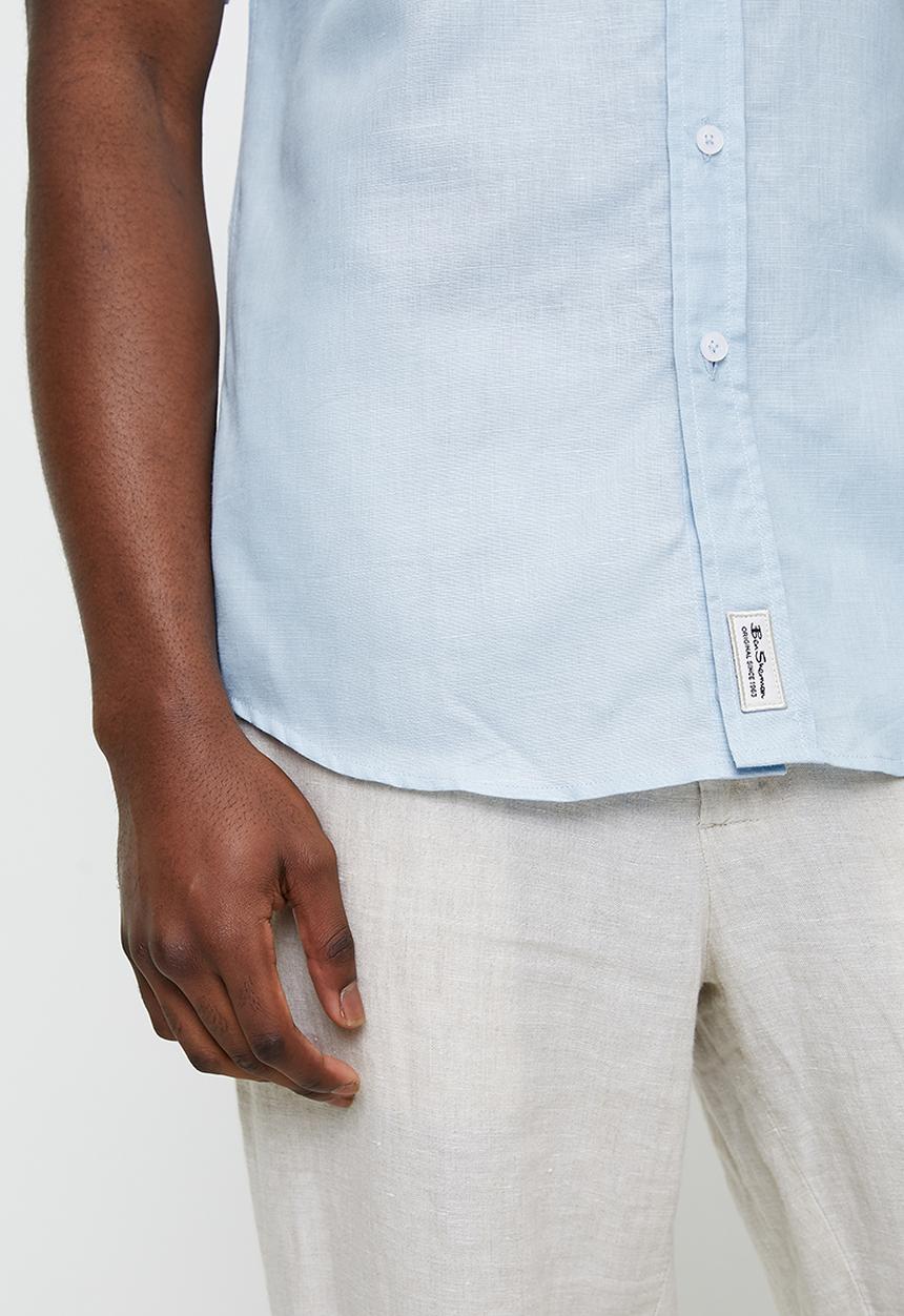 Ben Sherman - Cotton Linen Shirt S/S - Lt Blue
