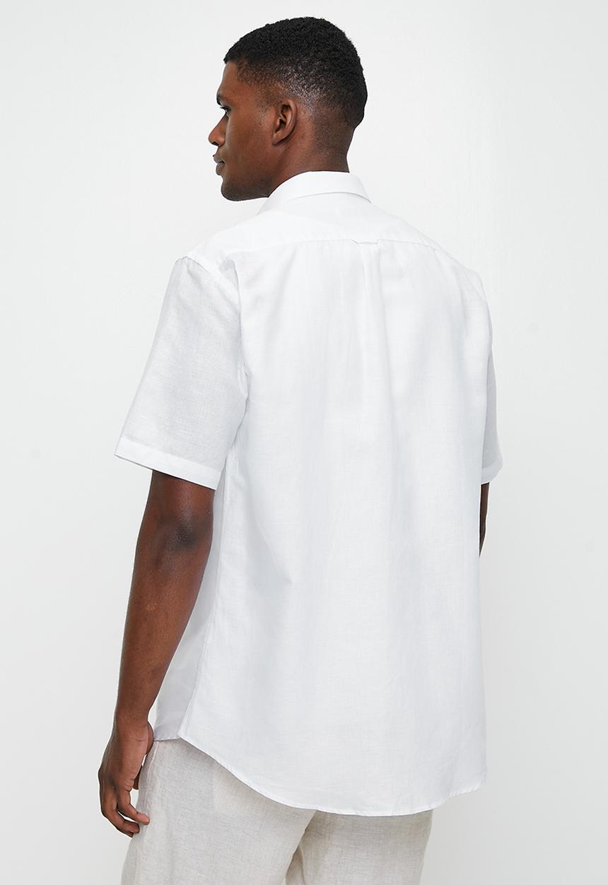 Ben Sherman - Cotton Linen Shirt S/S - White