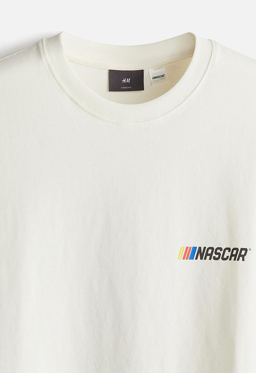 H&M - Loose fit t-shirt - cream nascar