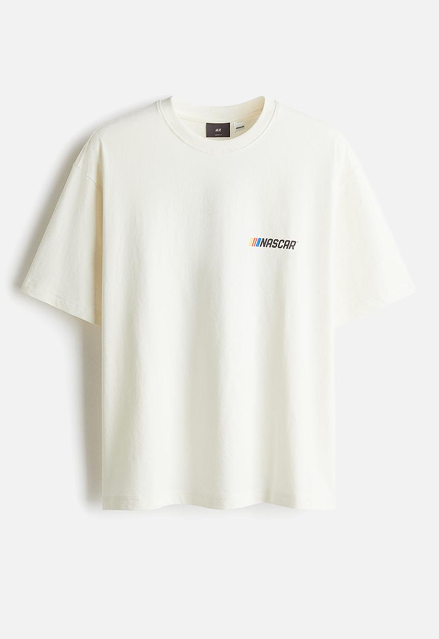 H&M - Loose fit t-shirt - cream nascar