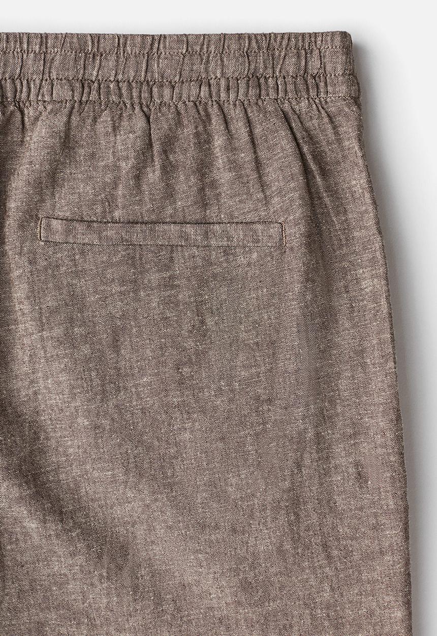 H&M - Regular fit linen-blend trousers - dark beige