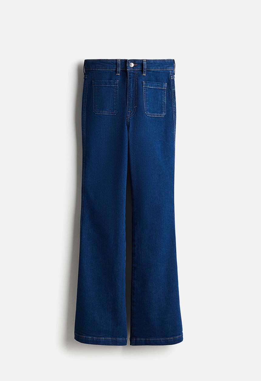 H&M - Flared ultra high jeans - dark denim blue