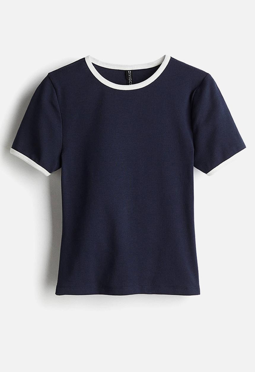 Fitted t-shirt - navy blue - 1291905001