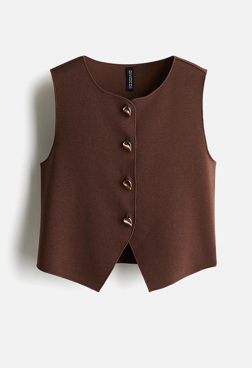 H&M - Jersey waistcoat - dark brown
