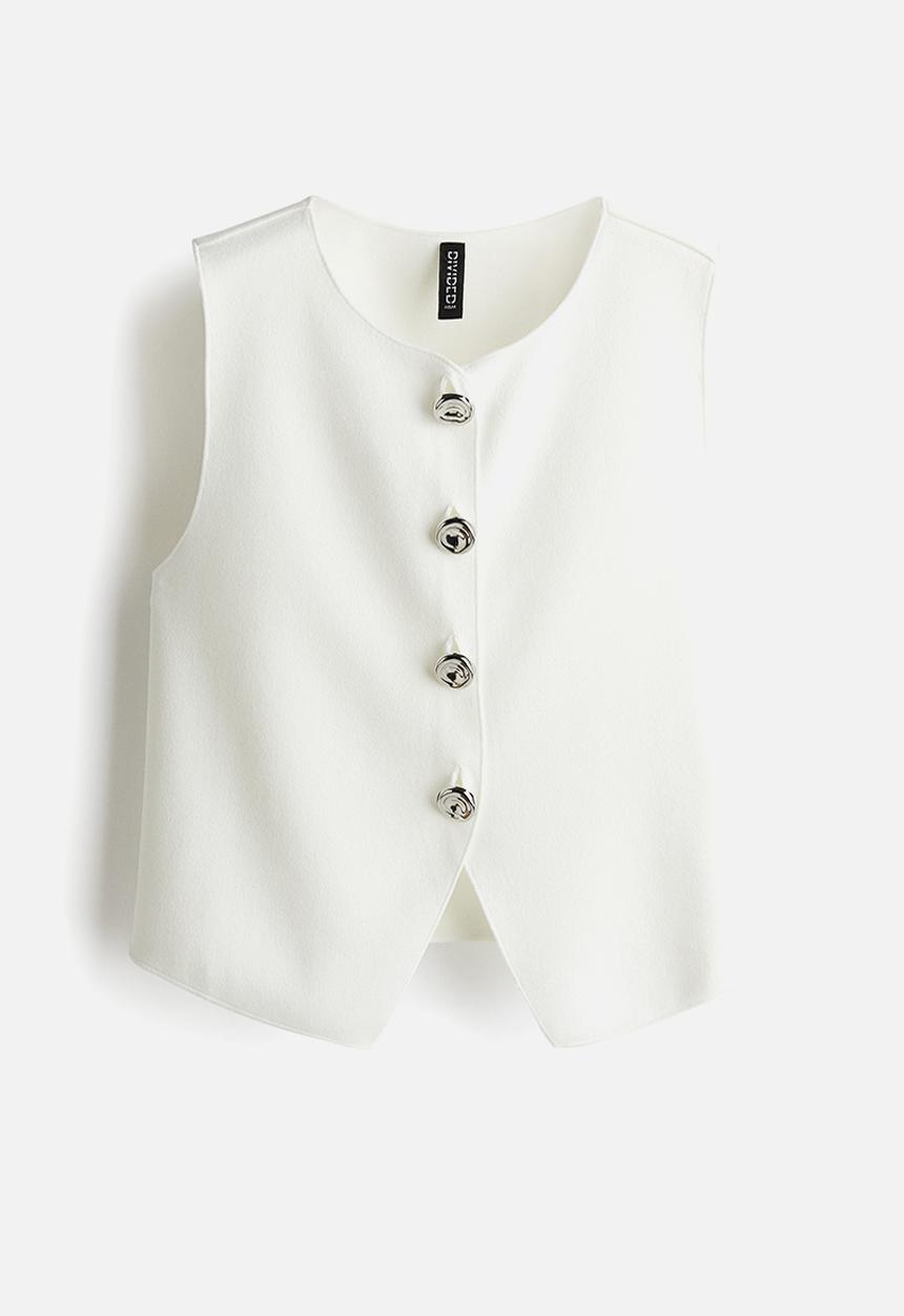 H&M - Jersey waistcoat - white