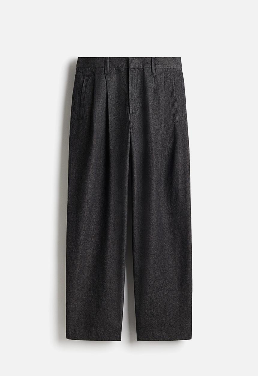 H&M - Relaxed fit denim trousers - black