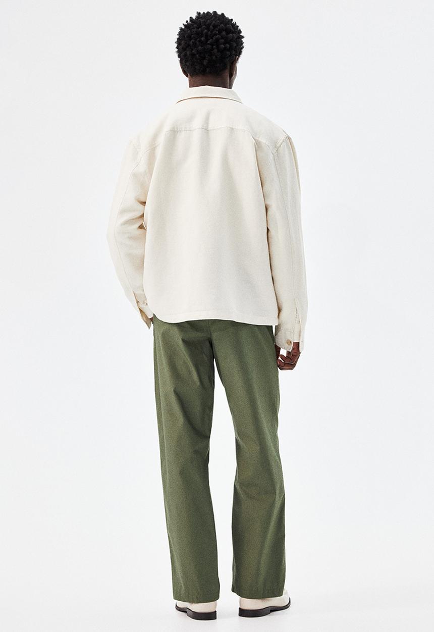 H&M - Relaxed fit poplin trousers - khaki green