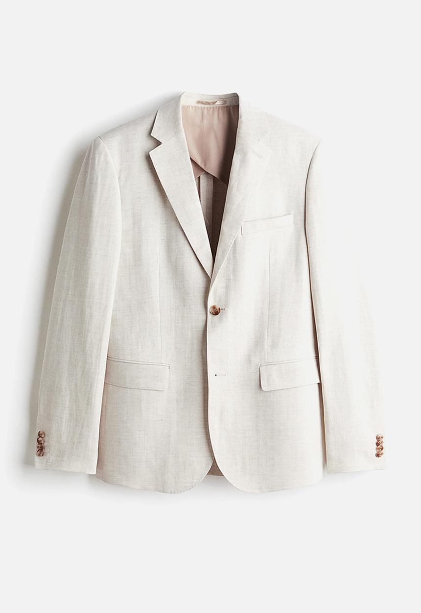 H&M - Regular fit linen-blend jacket - beige